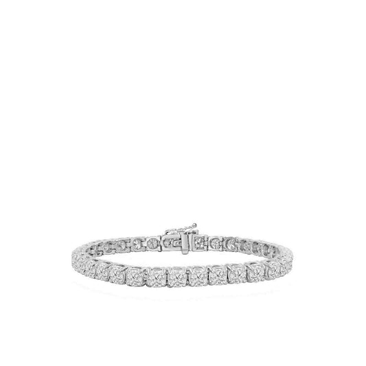 Pulseira de diamantes de corte brilhante brilhante 9.60 quilates em ouro branco 14K - harrychadent.pt