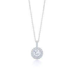 Sparkling Brilliant Cut Diamond Necklace Pendant 1.55 Carats WG 14K