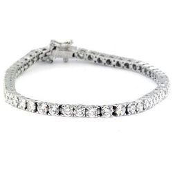 Sparkling Brilliant Cut Diamonds Tennis Bracelet WG 14K 7.05 Carats