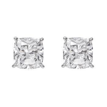 Almofada Espumante Cut 4 Ct Diamonds Feminino Studs Brinco Ouro Branco - harrychadent.pt