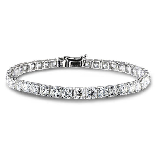 Pulseira de tênis de diamantes com corte almofada espumante WG 14K 20 quilates - harrychadent.pt