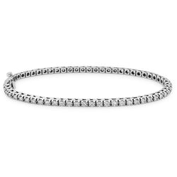 Sparkling Diamond Lady Tennis Bracelet Prong Set 3.10 Carat WG 14K
