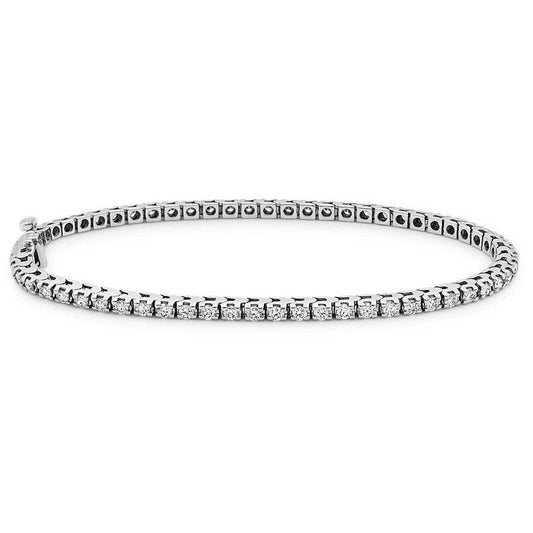 Conjunto de bracelete de tênis espumante para senhora de diamante com pino de 3.10 quilates WG 14K - harrychadent.pt