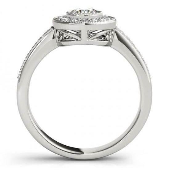 Diamantes espumantes Halo Engagement 1.35 quilates Anel dourado branco 14K - harrychadent.pt
