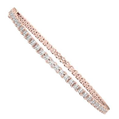 Bracelete de tênis espumante Princess Cut Diamonds 5.60 Ct em ouro rosa - harrychadent.pt