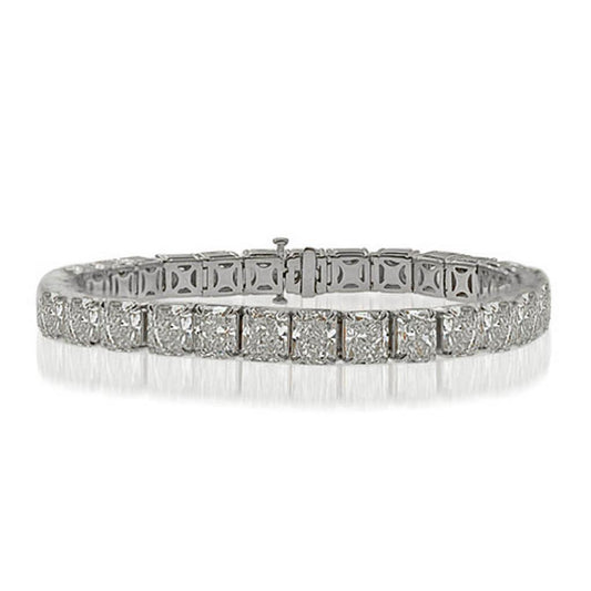 Bracelete de tênis brilhante brilhante corte 50 quilates em ouro branco - harrychadent.pt