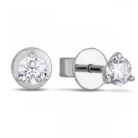 Espumante Redondo Brilhante Corte 2 Quilates Diamante Lady Studs Brinco - harrychadent.pt