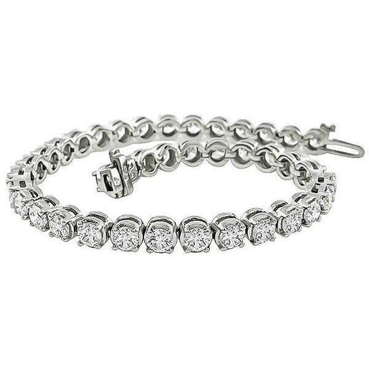 Bracelete de tênis de diamante redondo brilhante com corte brilhante de 10 quilates - harrychadent.pt