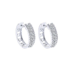Sparkling Round Cut 3 Ct Diamonds Lady Hoop Earrings White Gold 14K