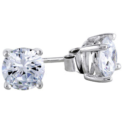 Sparkling Round Cut 3.20 Ct Diamonds Lady Studs Earring White Gold 14K