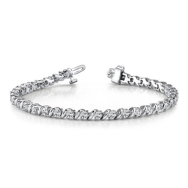 Espumante redondo corte 4.20 quilates diamantes feminino pulseira 14K - harrychadent.pt
