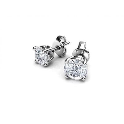 Espumante redondo corte 4.40 quilates Diamonds Studs brincos Wg 14K - harrychadent.pt