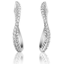 Sparkling Round Cut 4.40 Ct Diamonds Women Hoop Earrings White Gold
