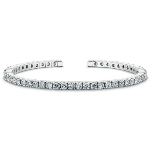 Pulseira de tênis de diamantes espumantes com corte redondo 5.40 quilates Wg 14K - harrychadent.pt