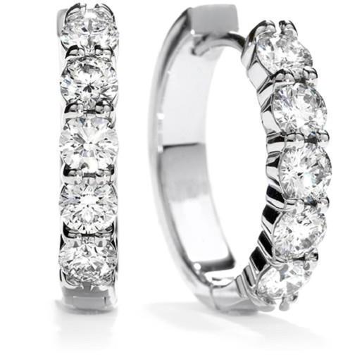 Brincos de argola de diamante cintilante feminino 3 quilates WG 14K- harrychadent.pt