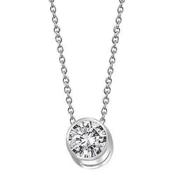 Sparkling Round Cut Diamond Necklace Pendant 1.0 Carat White Gold 14K