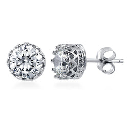 Sparkling Round Cut Diamond Studs Earring 2 Carats White Gold 14K