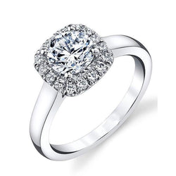 Sparkling Round Cut Diamonds Halo Ring 3.60 Carats White Gold 14K