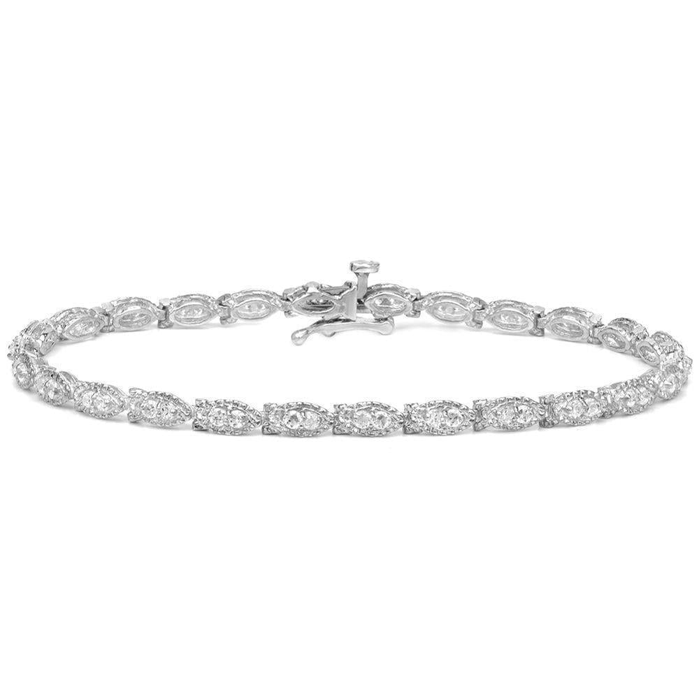 Pulseira de diamante redondo espumante em ouro branco 14K 7.80 quilates - harrychadent.pt