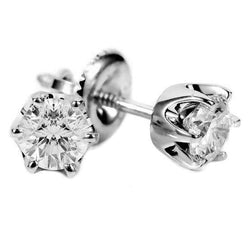 Sparkling Round Diamond Stud Earrings 2.50 Carats Fine Jewelry