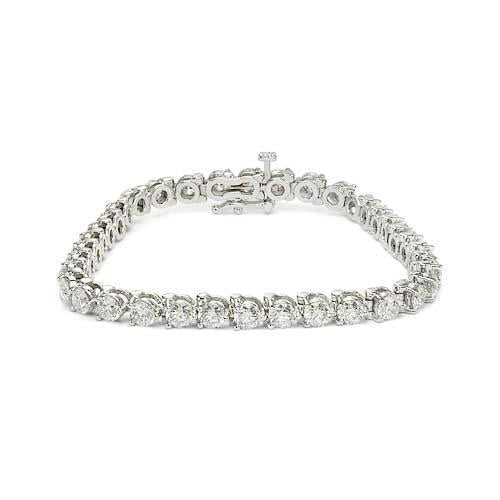 Pulseira de tênis de diamante redondo espumante 5.40 quilates WG 14K - harrychadent.pt