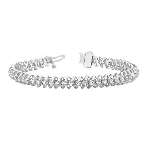 Pulseira de tênis de diamante redondo espumante em ouro branco 14K 6.75 quilates - harrychadent.pt