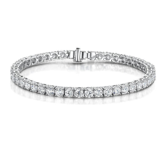 Bracelete espumante pequeno redondo de corte 8.40 quilates Diamonds Tennis WG - harrychadent.pt