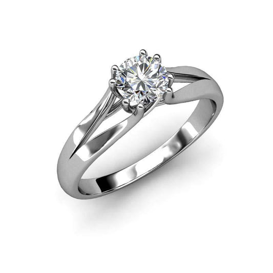 Anel de noivado de diamante com haste dividida e corte redondo de 1.75 quilates - harrychadent.pt
