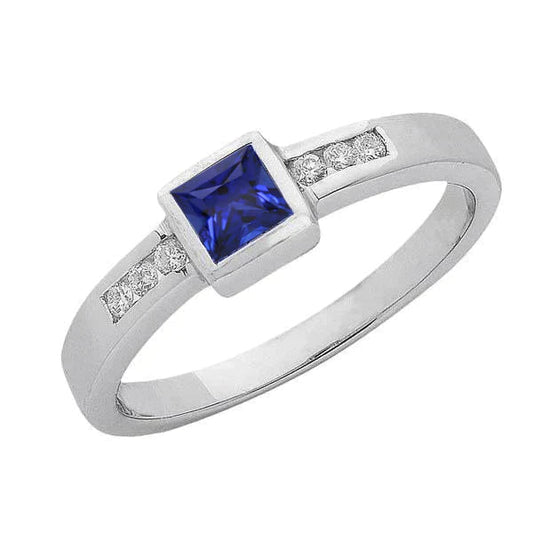 Sri Lanka Safira Princesa e Anel Masculino de Diamantes 1.90 Ct.