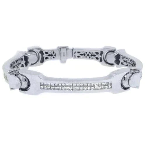 Pulseira De Ouro Branco Masculino