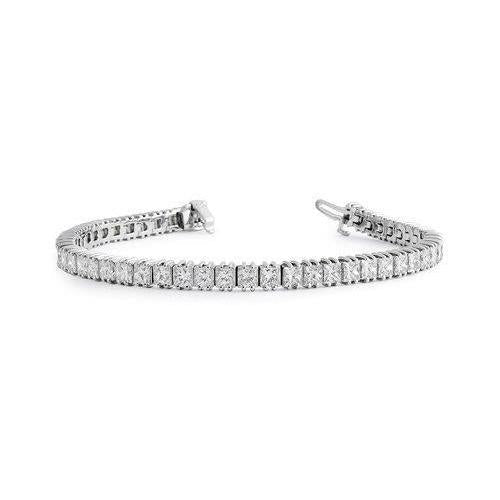 Pulseira de tênis 12.60 quilates Princess Cut Sparkling Diamonds WG - harrychadent.pt