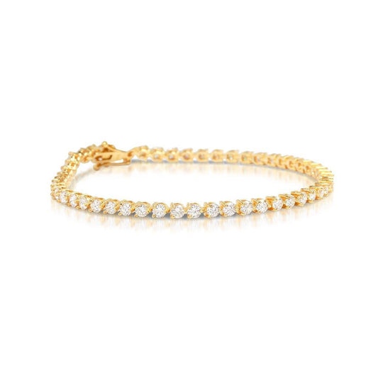 Pulseira de tênis 14K YG 6 quilates cintilantes diamantes redondos brilhantes - harrychadent.pt