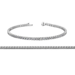 Tennis Bracelet 5 Carats Round Cut Diamonds Gold White 14K Jewelry