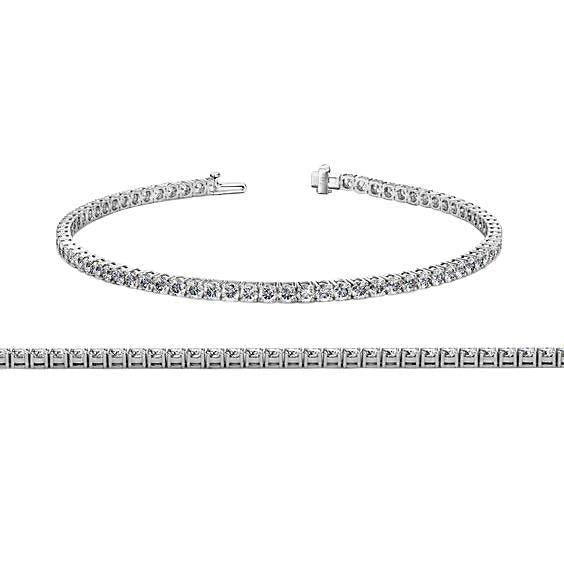 Pulseira de tênis de 5 quilates com diamantes lapidação redonda ouro branco 14K joias - harrychadent.pt