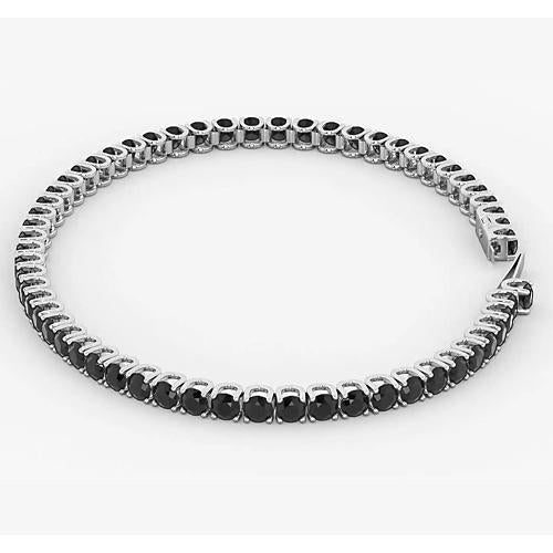 Pulseira de tênis com diamante negro 5.90 quilates e ouro branco 14K joias - harrychadent.pt