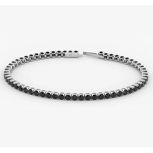 Pulseira de tênis com diamante negro 5.90 quilates e ouro branco 14K joias - harrychadent.pt