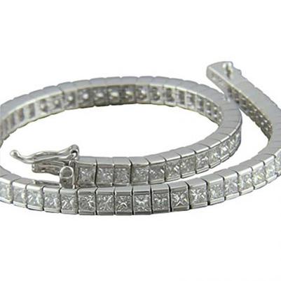 Pulseira de tênis Lady Gold 7.20 Ct Channel Set Princess Cut Diamond - harrychadent.pt