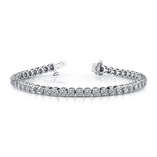 Pulseira de tênis com corte redondo de diamantes em ouro branco 14K 8.10 quilates - harrychadent.pt