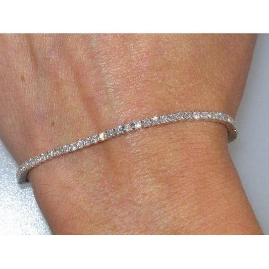 Pulseira de tênis em ouro branco 14K 10.50 quilates Lindos diamantes redondos - harrychadent.pt