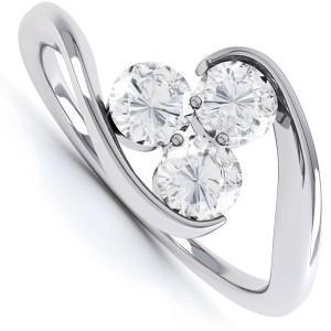 Anel de noivado com diamante de corte redondo de três pedras de 2.25 ct e ouro branco 14K - harrychadent.pt