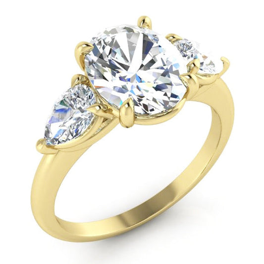 Anel de Diamante Ouro Amarelo 3 Pedras