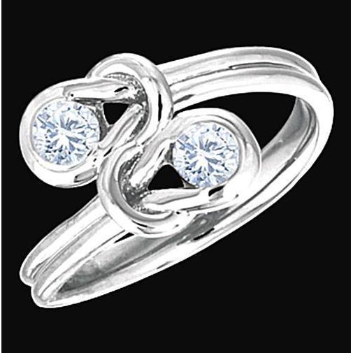 Anel de noivado de casamento Toi et Moi de 1 quilate estilo nó de diamante - harrychadent.pt