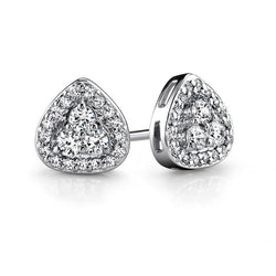 Triangular Shaped Stud Earring 4.70 Ct Round Cut Diamonds