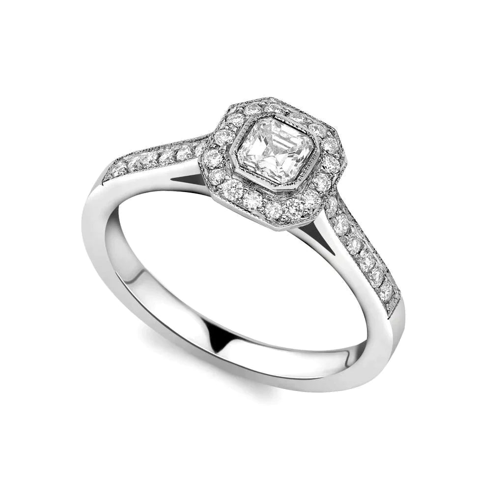 2.5 Quilate Asscher Anel de Diamante