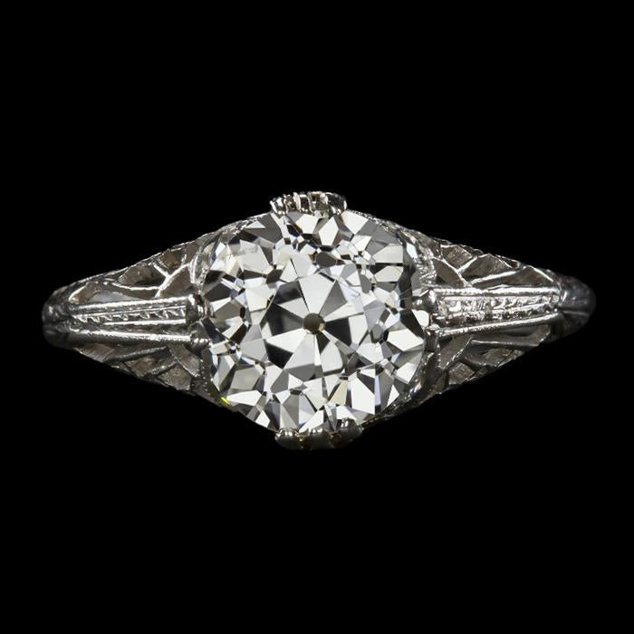 Solitário estilo vintage redondo antigo anel de diamante de corte de mina 3.50 quilates - harrychadent.pt
