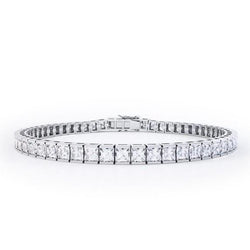 WG 14K Princess Cut Sparkling 11 Carats Diamonds Tennis Bracelet