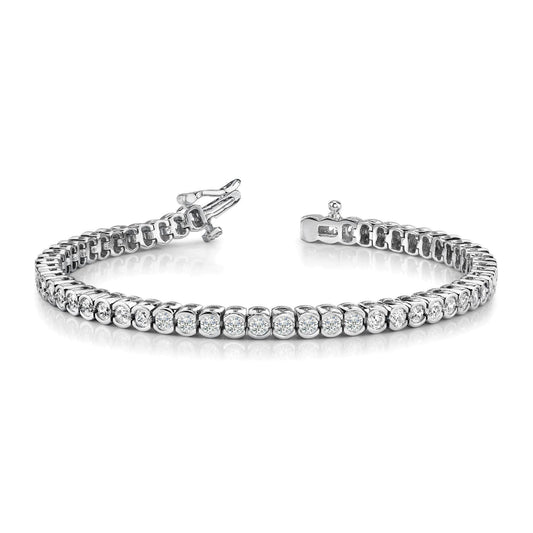 WG 14K espumante meia moldura definida 4.56 quilates pulseira de tênis de diamantes - harrychadent.pt