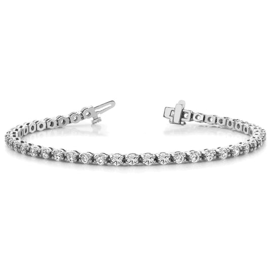 WG 14K Sparkling Prong Set 4.73 quilates pulseira de tênis de diamantes - harrychadent.pt