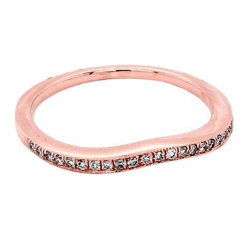 Faixa de aniversário de casamento de 0.75 quilates redondo diamante F Vs1 rosa ouro 14K - harrychadent.pt