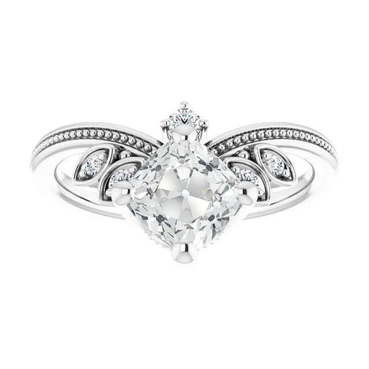 Almofada intensificadora de aliança de casamento Old Cut Diamond com cercadura estilo 5.75 quilates - harrychadent.pt